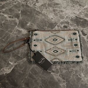 Myra Bag Teal and Brown Clutch